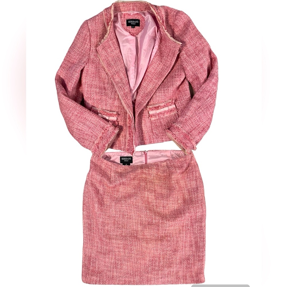 Serrani Italy Super Cute Pink Skirt Suit Set